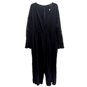 Bloomchic Black Lace Sleeve Jumpsuit Size 22-24 NWT NEW!